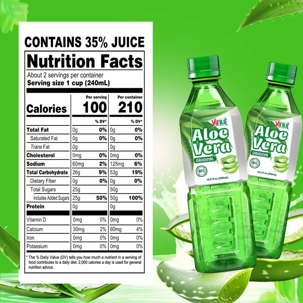 500ml VINUT Original Aloe Vera drink thumbnail 3