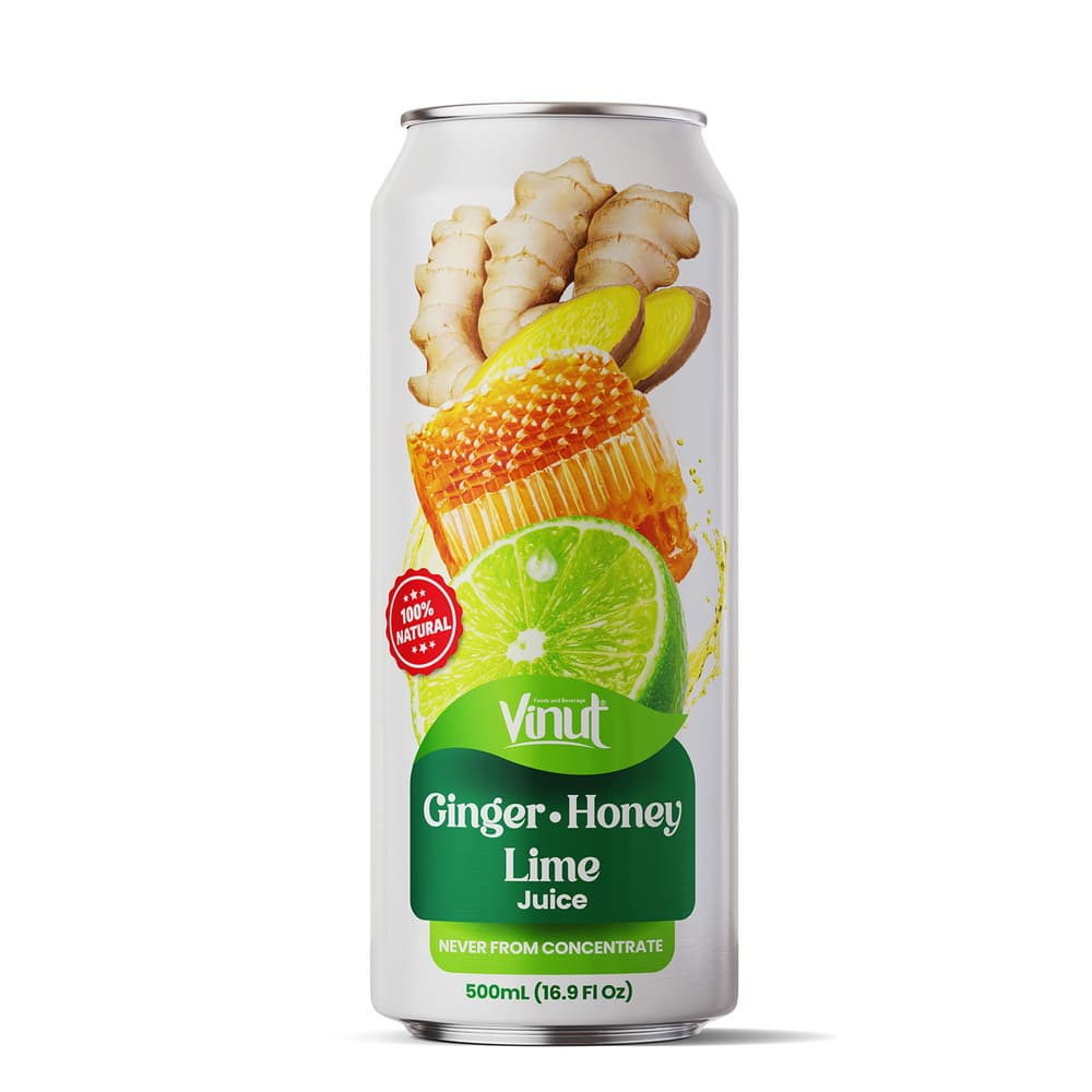 VINUT Minuman Jus Jahe, Madu & Jeruk Nipis 100% Alami 16.9 fl oz - Bukan dari Konsentrat