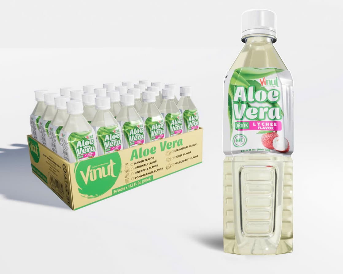 VINUT Minuman Lidah Buaya Rasa Leci 500ml