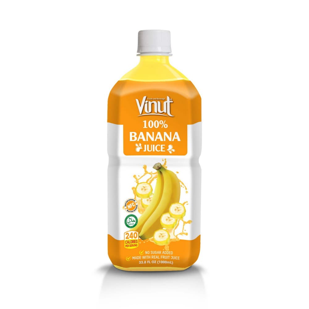 VINUT Jus Pisang 100%, NFC, Tanpa Tambahan Gula, Botol PET, 33.8 fl oz 1000 mL