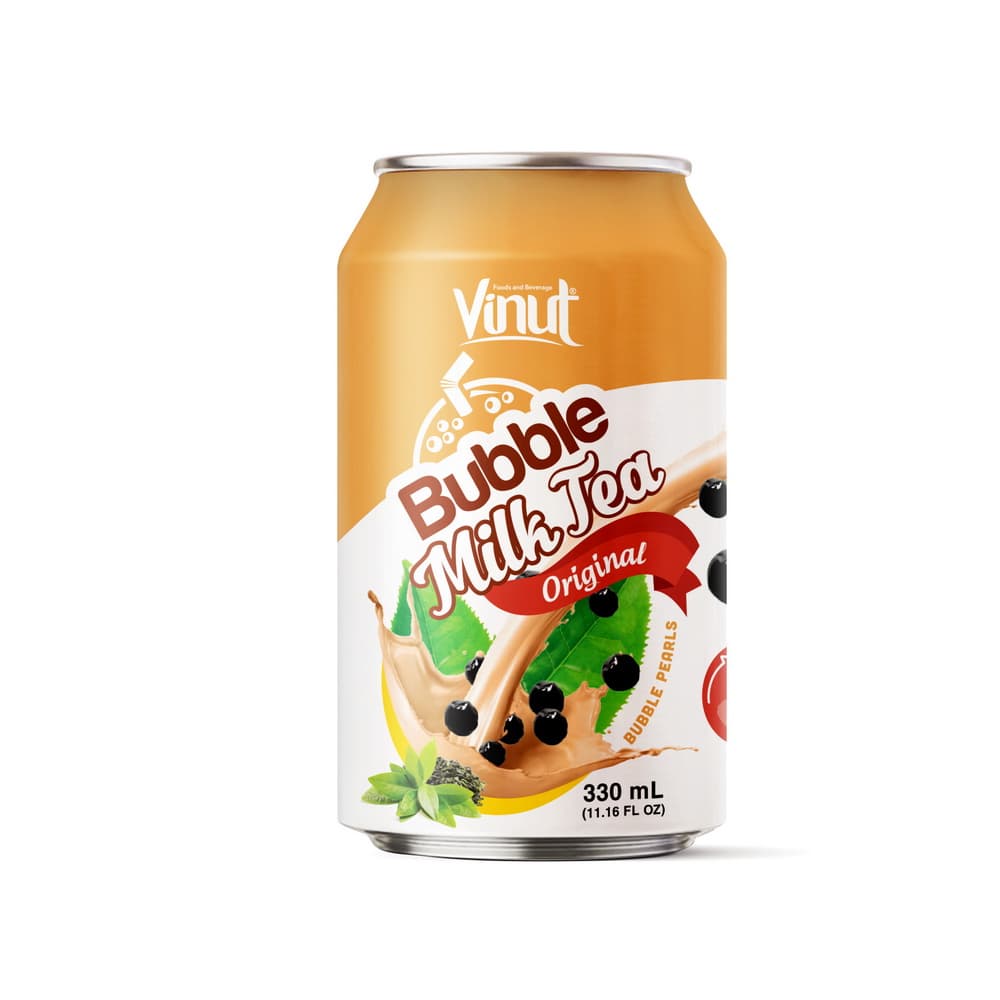 VINUT Bubble Milk Tea Rasa Original, Kaleng, 11.16 fl oz 330 mL