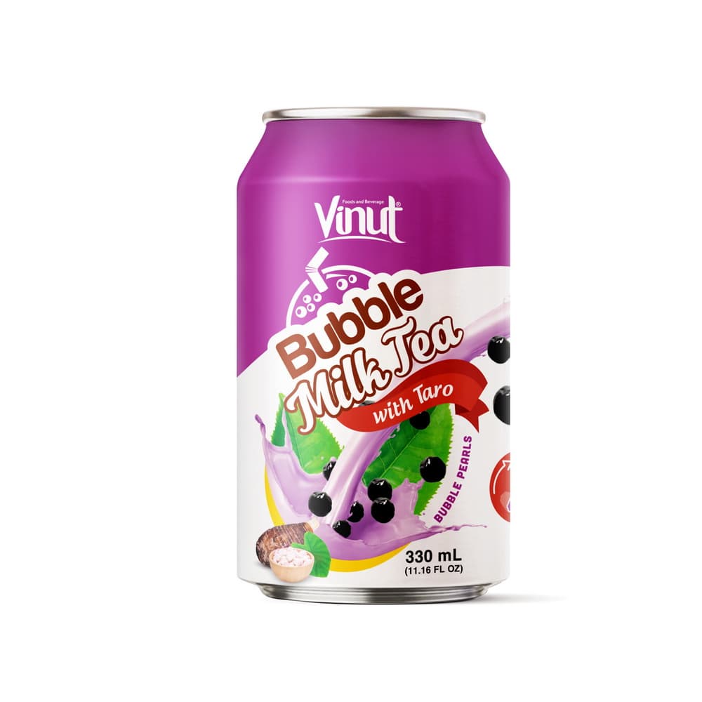 VINUT Bubble Milk Tea Rasa Talas, Kaleng, 11.16 fl oz 330 mL