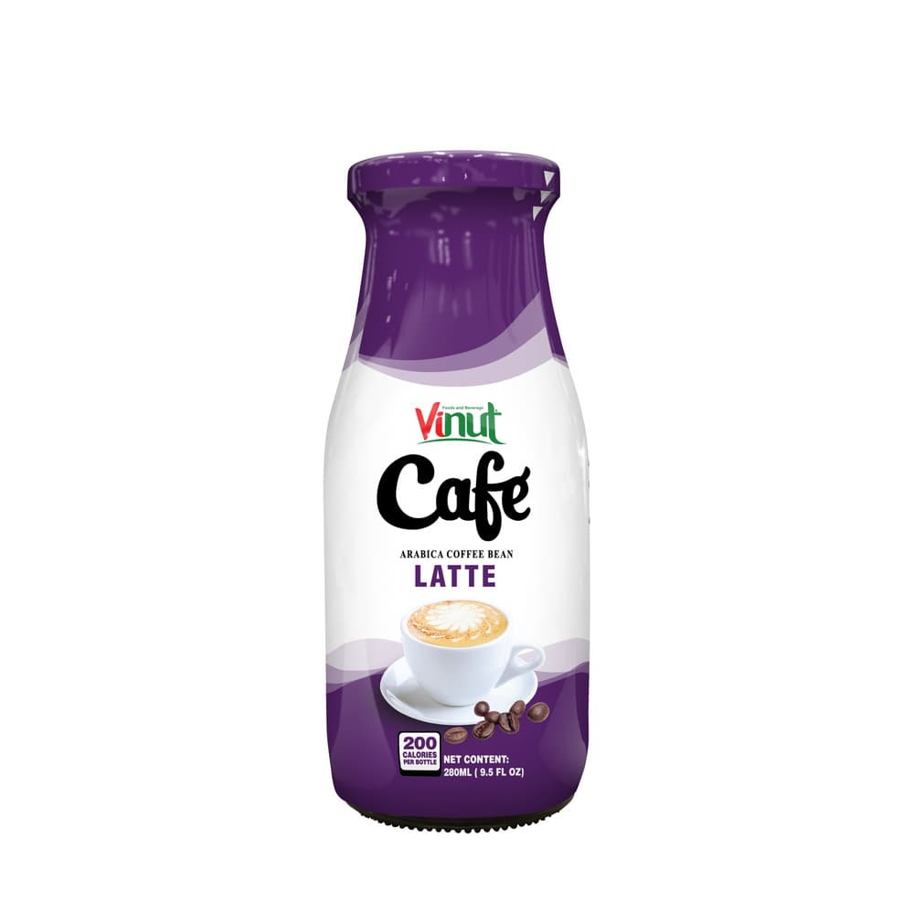 VINUT Café Latte, Biji Kopi Arabika, Botol, 9.5 fl oz 280 mL