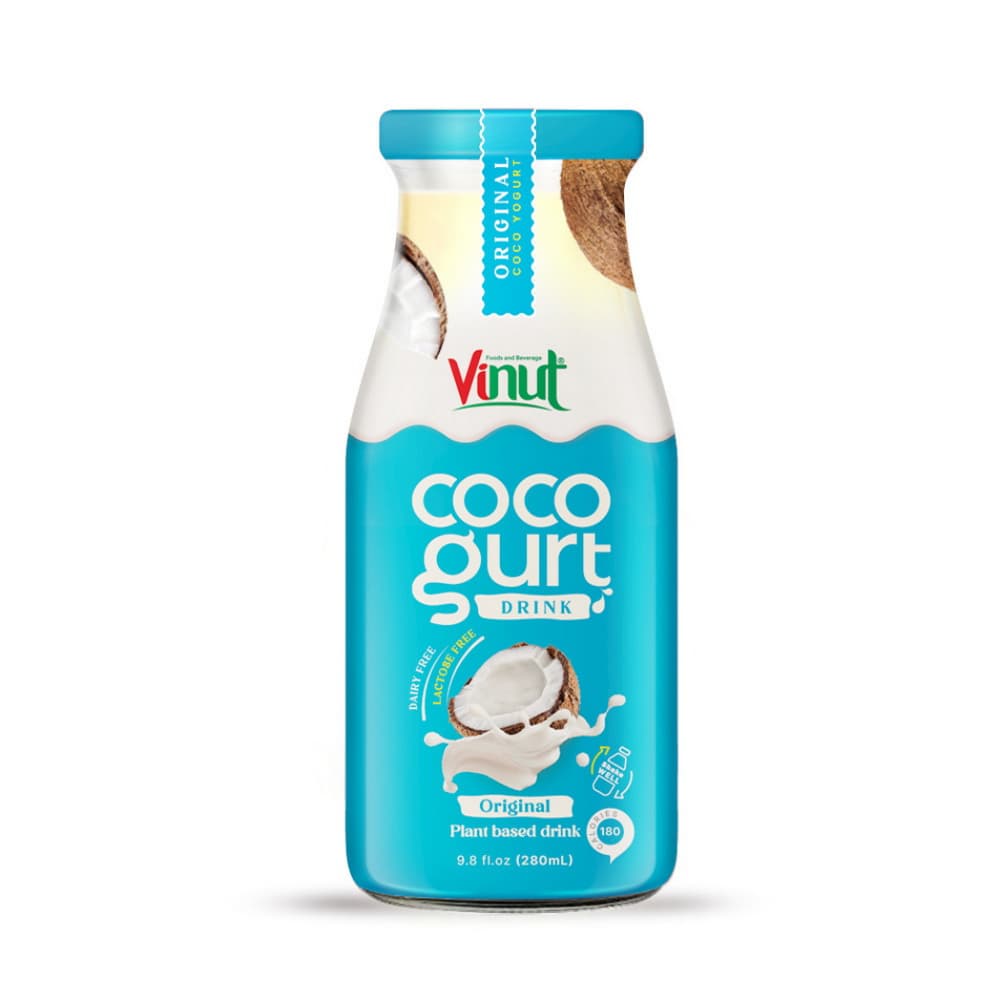 VINUT Minuman Cocogurt Original, Minuman Nabati, Botol Kaca, 9.8 fl oz 280 mL