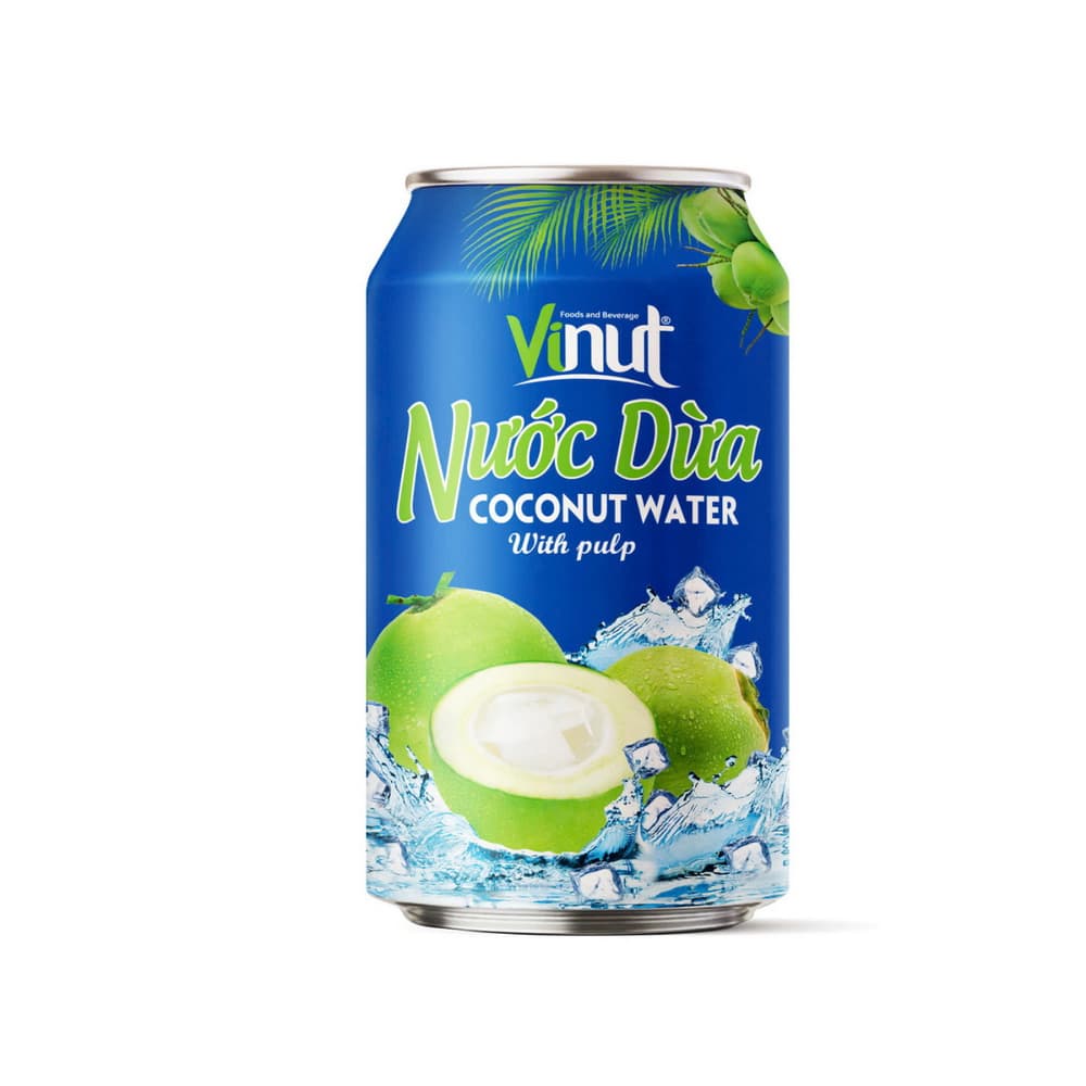 VINUT Air Kelapa dengan Daging Kelapa, Kaleng, 11.1 fl oz 330 mL