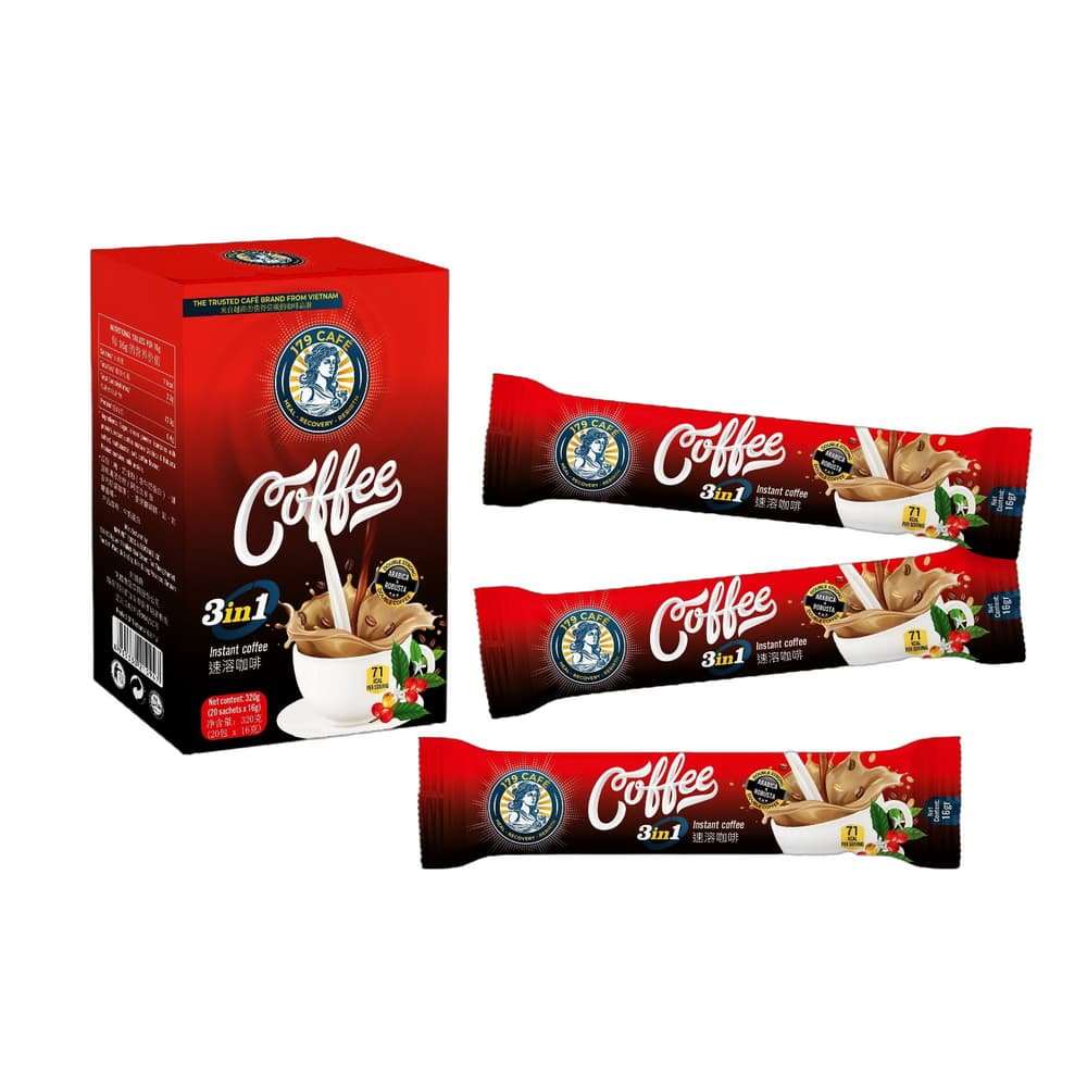 VINUT Kopi Instan 3in1, Kotak (20 Sachet x 16g), (320g)