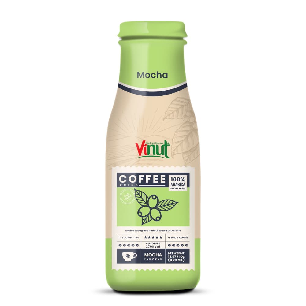 VINUT Minuman Kopi 100% Arabika, Rasa Moka, Botol, 13.87 fl oz 405 mL