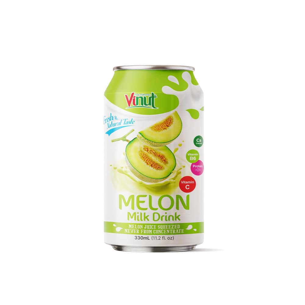 VINUT Minuman Susu Melon, Bukan dari Konsentrat, Kaleng, 11.2 fl oz (330 mL)