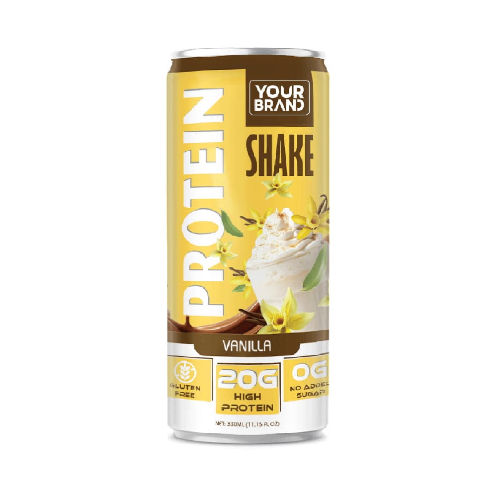 VINUT Minuman Protein Rasa Vanila, Bebas Gluten, 20g Protein Tinggi, 0g Tanpa Tambahan Gula, Kaleng Ramping, 11.16 fl oz (330 mL)